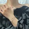 Sterling Silver S925 Silver Bracelet Bracelet INS Simple Tassel Double-layer Design Cross Bracelet