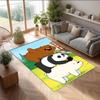 Three little bears Printed Crystal Velvet Area Rug, Soft Anti-Slip Water Absorbent Floor Mat for Living Room Bedroom