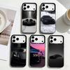 Черный чехол для телефона с изображением спортивного автомобиля Для iPhone17,16,15,14,13,12,11 Plus,Pro Max Черная рамка Посеребренная крышка
