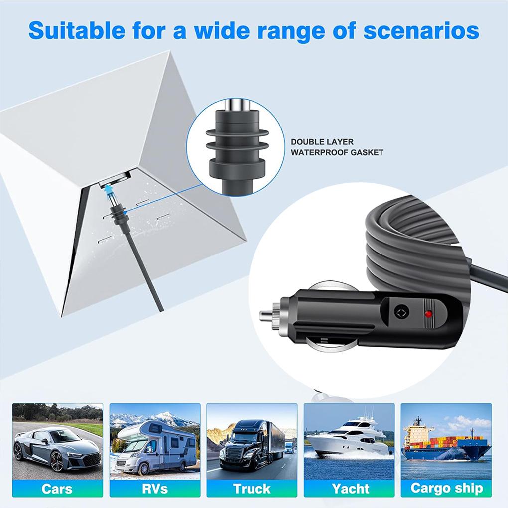 DC Power Cable Direct To Car Power Adapter Cable For Starlink Mini 2/3/5Meter Durable DC Cigarette Lighter
