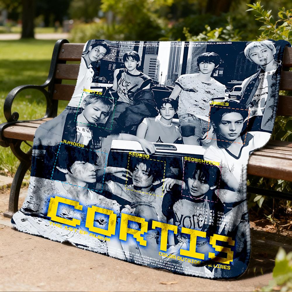 1 шт. K pop, Cortis Outdoor Персонализированное фланелевое одеяло, Мягкое, легкое персонализированное фланелевое одеяло, Цифровая печать,