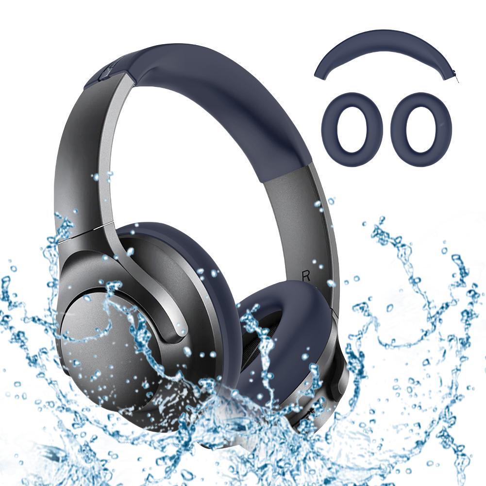 Для Anker Soundcore Life Q20i Силиконовые амбушюры Подушечка оголовья Застежка-молния Защитный чехол Водонепроницаемое оголовье Чехол для амбушюр