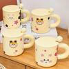 Cute Water Cup Cartoon New Product Creative Personalized Ceramic Mug Household Suit Girls with Lid Cup Small Gift