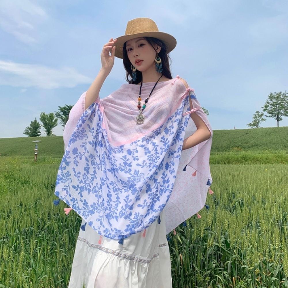 Tassels Sunscreen Scarf Shawl Paisley National Style Cloak Fashion Cardigan Cape Holiday