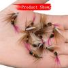 18Pcs-2Mixed Styles Fishing Artificial Insect Bait, Dry Flies-With Flies Box, for Fly Fishing Trout Royal WulffFly&Mosquito Mayfly Lure 3Mixed Sizes