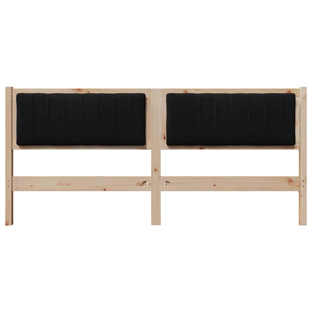 Upholstered Headboard Brown 180 cm Solid Pine Wood