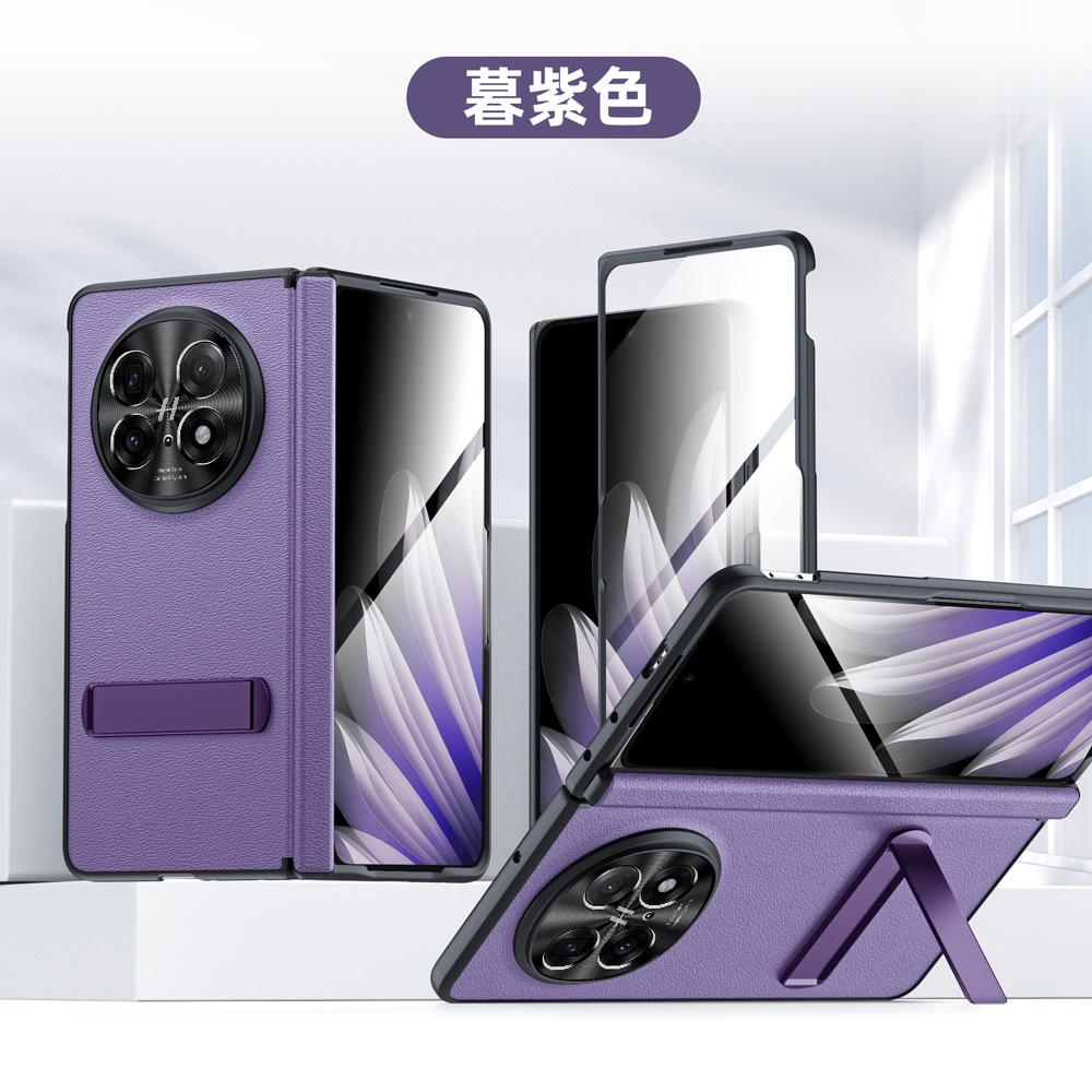 Чехол-книжка «Все включено» для Oppo Find N5, легкий, тонкий, из натуральной кожи, с металлическим кронштейном-шарниром, защитная пленка для экрана, чехол с полной защитой