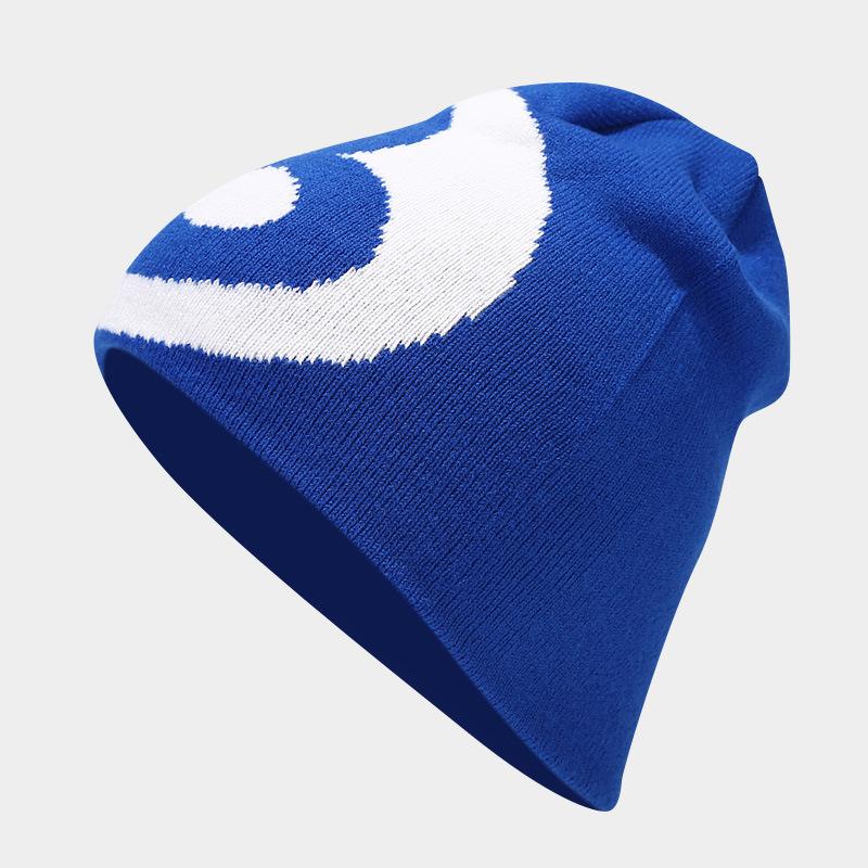 Wholesale Thermal Skull Cap #8 Black Jacquard Knit Beanie Hat Windproof Outdoor Cycling Gear for Travel