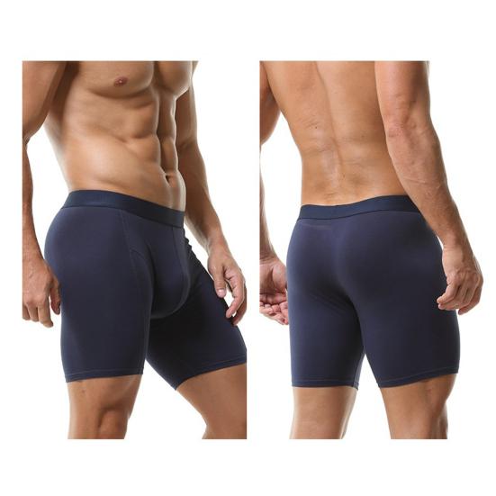 Мужские трусы-боксеры средней посадки с эластичным поясом, U-образной формы, однотонные, дышащие, облегающего дизайна