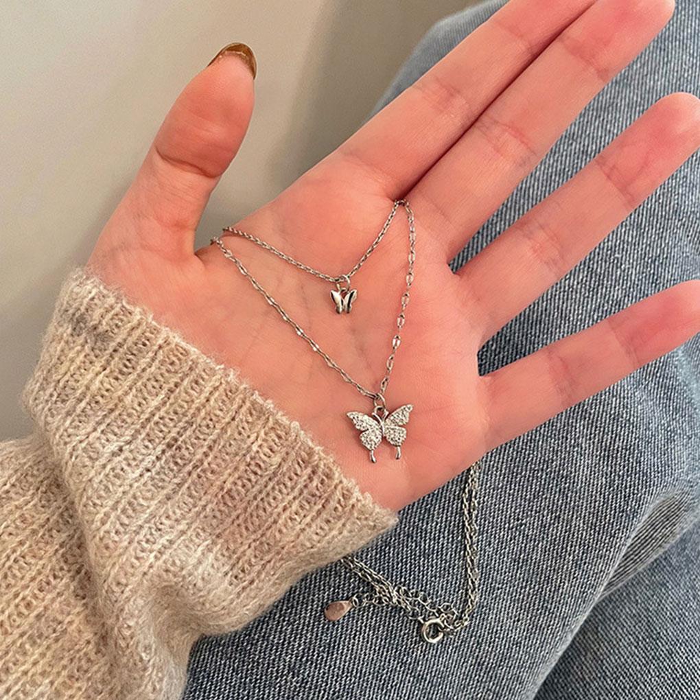 Look With Stunning Imitation Platinum Necklace Any Occasion Simple And Exquisite Style Alloy Female Exquisite Necklace, Silver