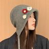 Autumn and Winter Flower Knitted Bucket Hat New Hat Female Cute Basin Hat Casual Bucket Hat
