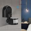 Waterproof Automatic PIR Motion Sensor Switch for Outdoor Security Wall Light 110-240V Black