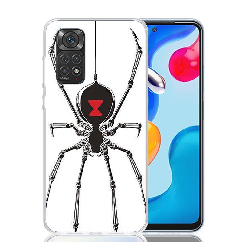 Black Widow Spider Insect Phone Case For Xiaomi Redmi Note 13 14 15 Pro Plus 12S 12 14S 11S 11E 10 10S 11 11T 5G 4G Cover Coque