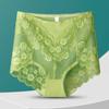 Sexy Hollow Lace High Waisted Women's Underwear with Cinched Abdomen Lifted Buttocks Without Any Marks Panties