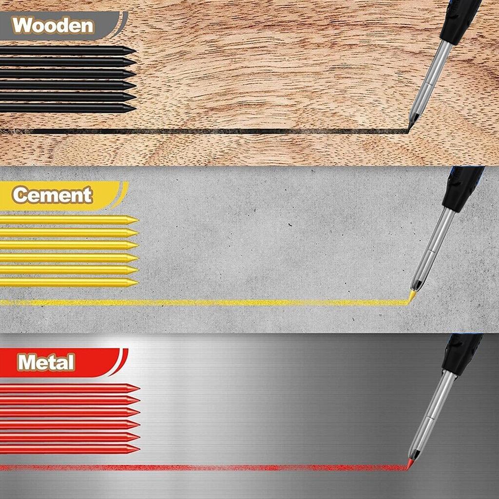 Механический длинный карандаш для деревообработки с точилкой, скрайбер для деревообработки, стержни для глубоких отверстий для архитекторов