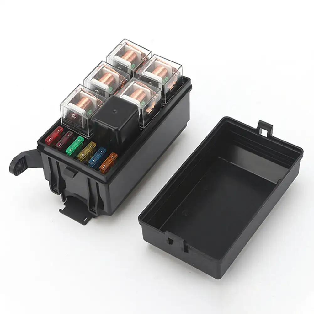 Автомобильный 12 В/24 В релейный блок с 6 слотами, релейный блок с 6-контактным предохранителем ATC/ATO, блок предохранителей с комплектом из 6 реле