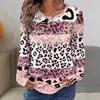 Spring and Autumn Round Neck Leopard Glitter Pattern 3D Printed Top Fashionable Casual Long Sleeved Women's T-shirts