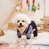 Yousheng Cat Dog Clothing Fake Two-Piece Design Four Legged with Traction Ring Striped Thickened Autumn Winter Dog Clothes