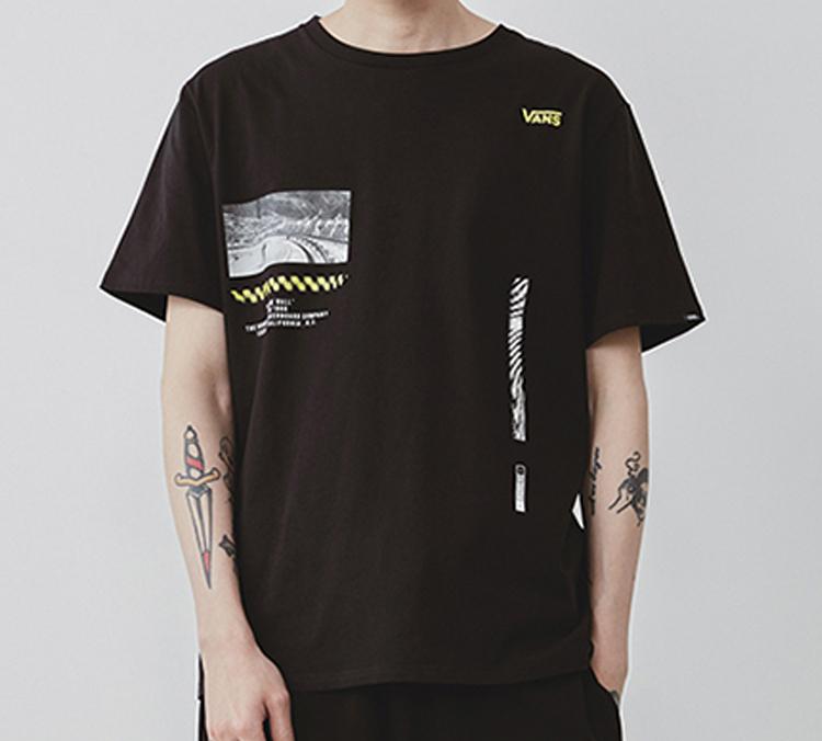 Vans Футболки Унисекс Черные С Круглым Вырезом Средней Посадки Прямые