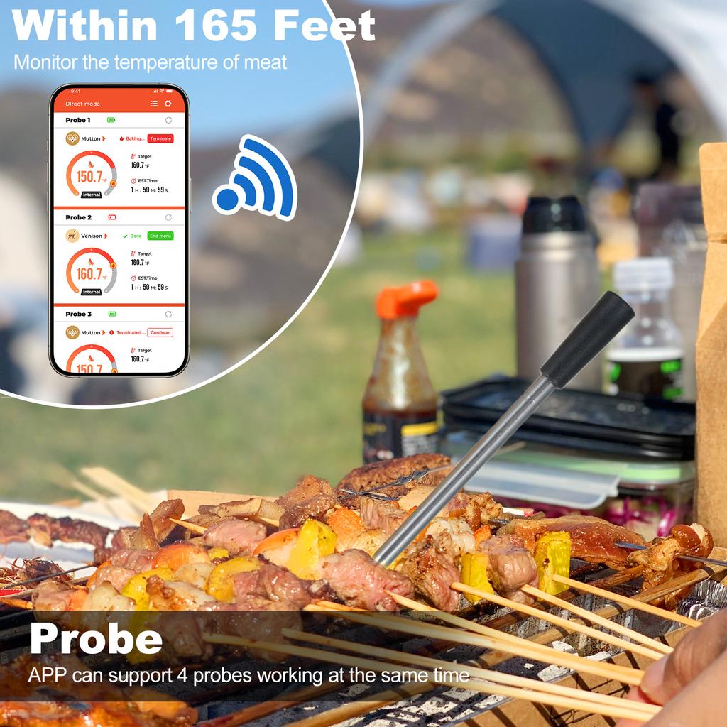 Термометр для мяса с BT 164ft беспроводной термометр умный пищевой термометр датчик температуры с