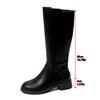 Autumn and Winter New Large Size Women's Long Knight Boots Thick Heel Versatile Long Leather Boots Women