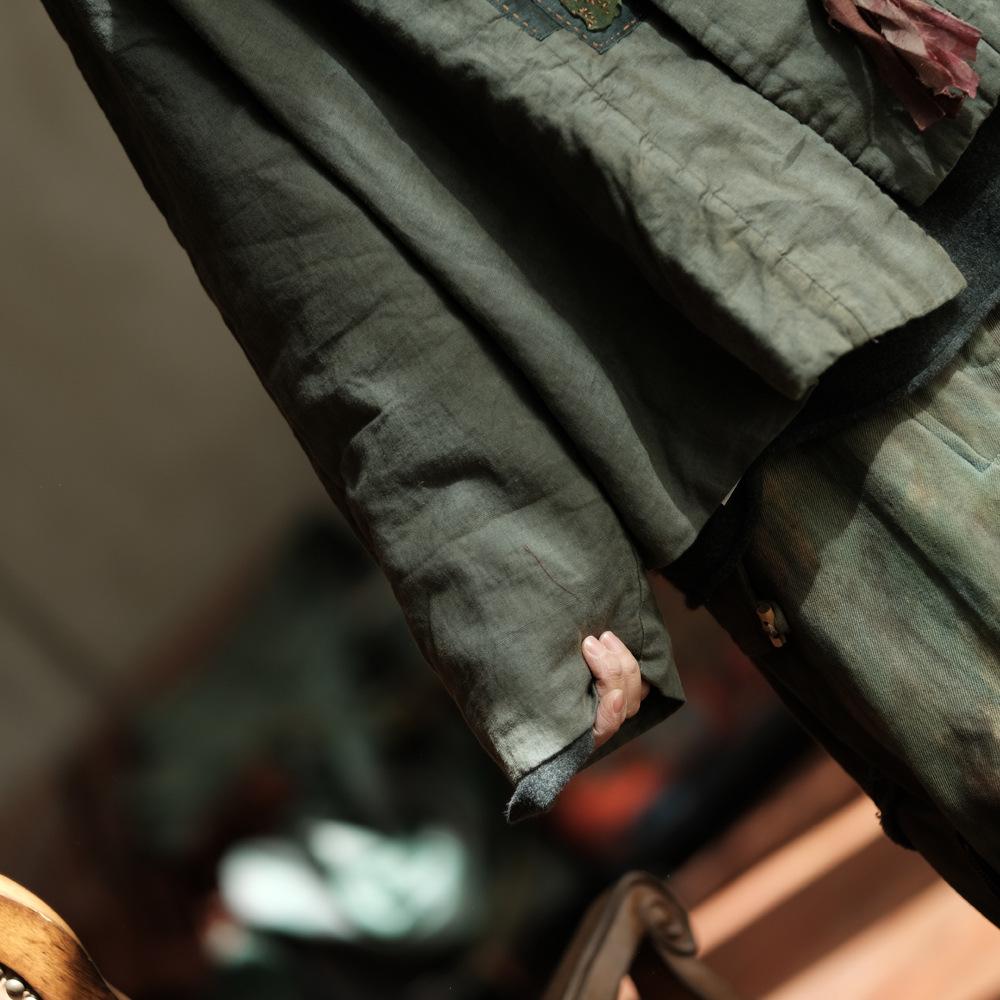 Johnature Винтажные женские лоскутные пальто с V-образным вырезом и длинными рукавами, осенние пальто на одной пуговице