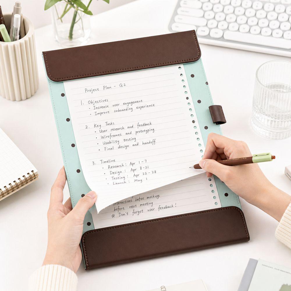 Colorful Polka Dot Pattern Clipboard Folder Document Clipboard Document Organization