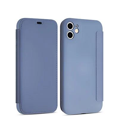 Кожаный чехол-книжка из жидкого силикона для iphone 16 Pro Max 14 12 13 11 15 X XR XS Plus SE2025 Защита камеры Слот для карт Обложка-книжка