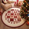 Christmas Plush Rug Festive Home Decor Round Area Bedroom Living Room