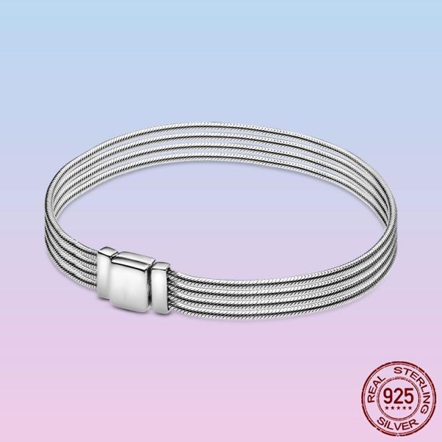 Элегантный браслет Pulseira из стерлингового серебра 925 пробы, браслет-цепочка в виде змеи бесконечности для женщин, оригинальный подарок в виде бусин с подвесками