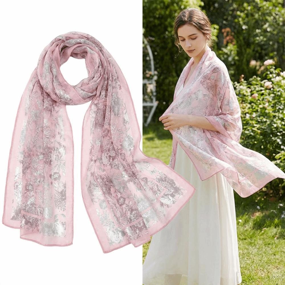Classic Style Shawl Wrap Print Pattern Sun Protection Scarf New Chiffon Scarf Fashion Accessory