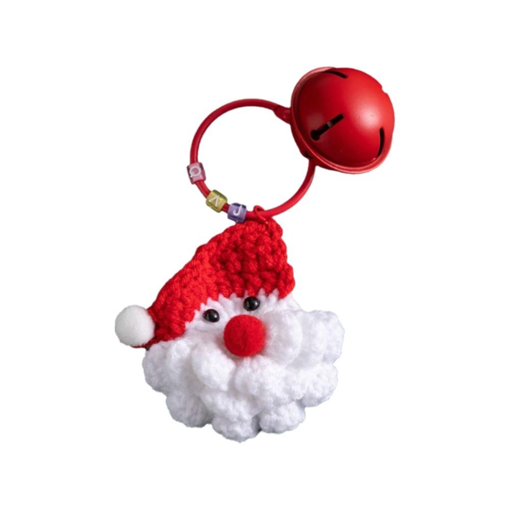 Yarn Christmas Knitted Hanging Ornament Handmade Christmas Bag Charm Xmas Crochet Keychain Friend