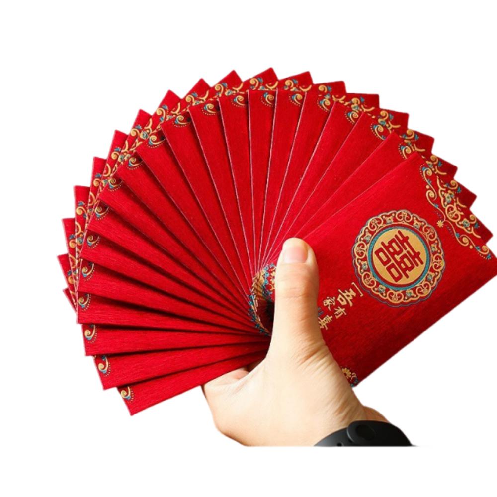 80Pcs Good Luck Blessing Multiple Patterns Hongbao Mini Red Money Pocket Traditional Sturdy Luck Money Bag Chinese New Year