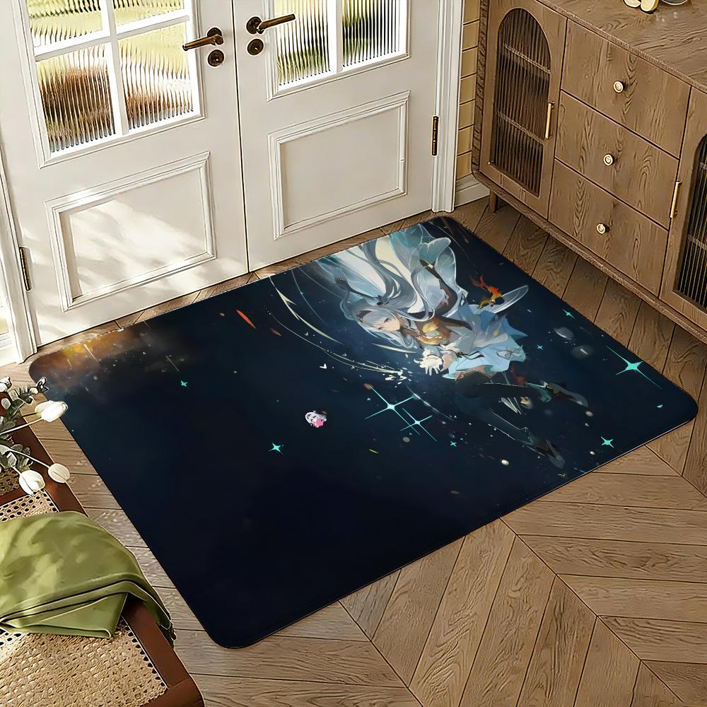 Honkai Star Rail Firefly Floor Mat Soft Thickened Absorbent Non-Slip Bedroom Living Room Door Mat Home Decor Flannel Rugs