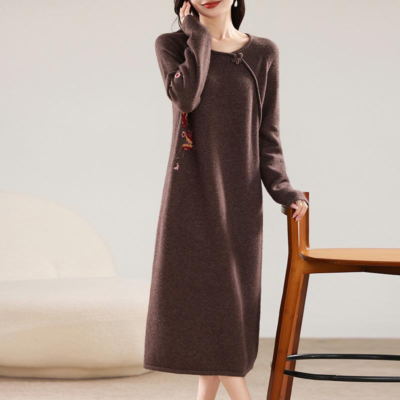 Женское кашемировое платье Qinghe кашемир 30% кашемир 70% шерсть осенне-зимняя кашемировая юбка мягкая и теплая
