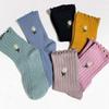 Shop Women S Ribbed Flower Embroidery Point Frill Mid Thigh SockS Set Of 6 pairS Won wSo Wf1bc11