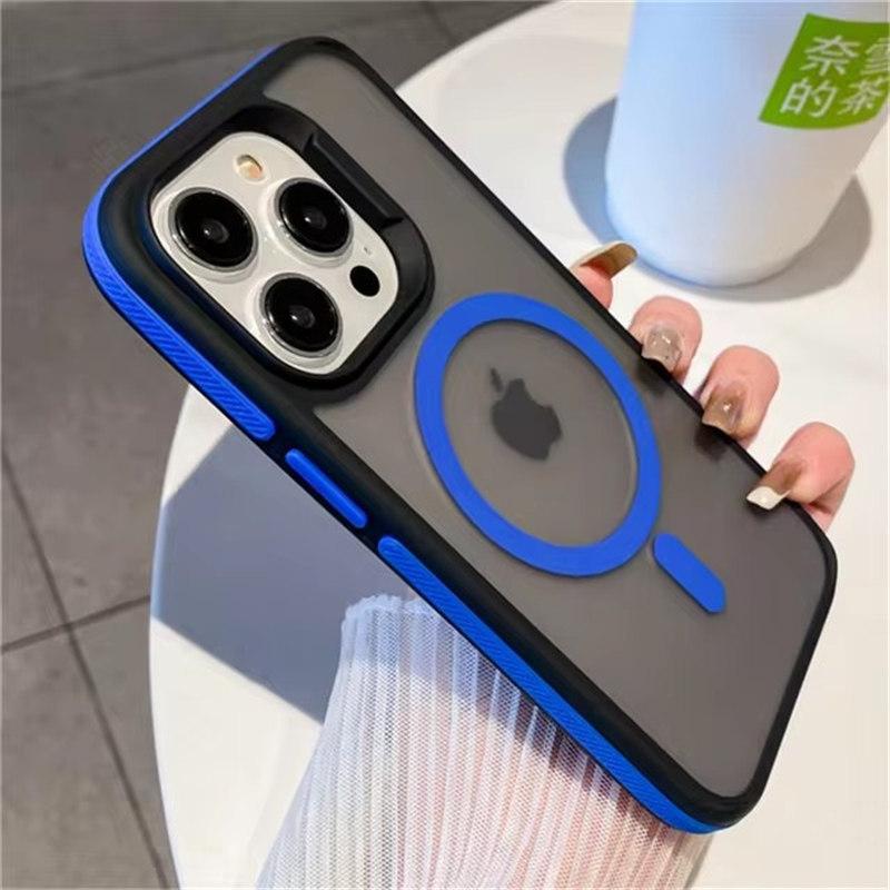 Роскошная рамка цветной матовый полупрозрачный магнитный чехол для Magsafe для iPhone 16 15 14 13 12 11 Pro Max Plus беспроводной зарядный чехол