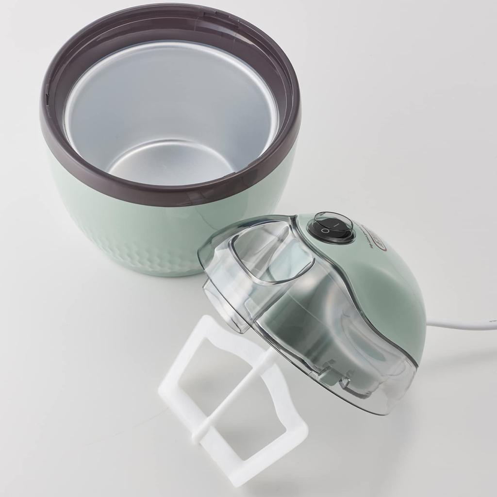 Машина для приготовления мороженого, настоящее домашнее мороженое, полезный простой рецепт, в комплект входит топпинг в стиле ретро [Toffy] K-IS11 (Бледно-аквамариновый) К-ИС11-ПА