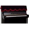 Highly Breathable Upright Piano Top Cover, Burgundy, Velour-like Finish with Fringe, One Size Fits Most, 176 X 67 Cm, PT-1