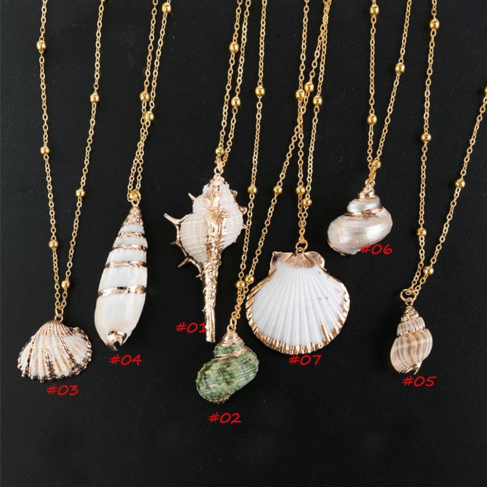Women Summer Cowrie Boho Beach Pendant Conch Shell Shell Necklace Jewelry