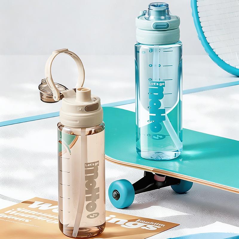 Student Cups - Gender-specific Portable Water Bottles for Summer Fitness and Sports. with Straws. Anti-drop and Anti-leak Features. Easy To Carry.