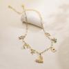 HECHENG,Delicate Sparkling White Rhinestone Geometric Tassel Small Pendant Necklace Women's Fashion Copper Charm Jewellery