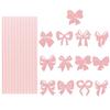 24pcs Food Grade Bows Paper Straw DIY Party Straw Disposable Drinking Straw  Wedding Party Supplies