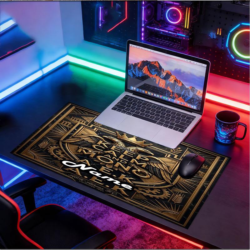 Custom Name Personalized AEK Athens FC Pattern Mousepad, Laptop PC Desk Mat, Decorative Desk Mat for Home Keyboard Pad Gift