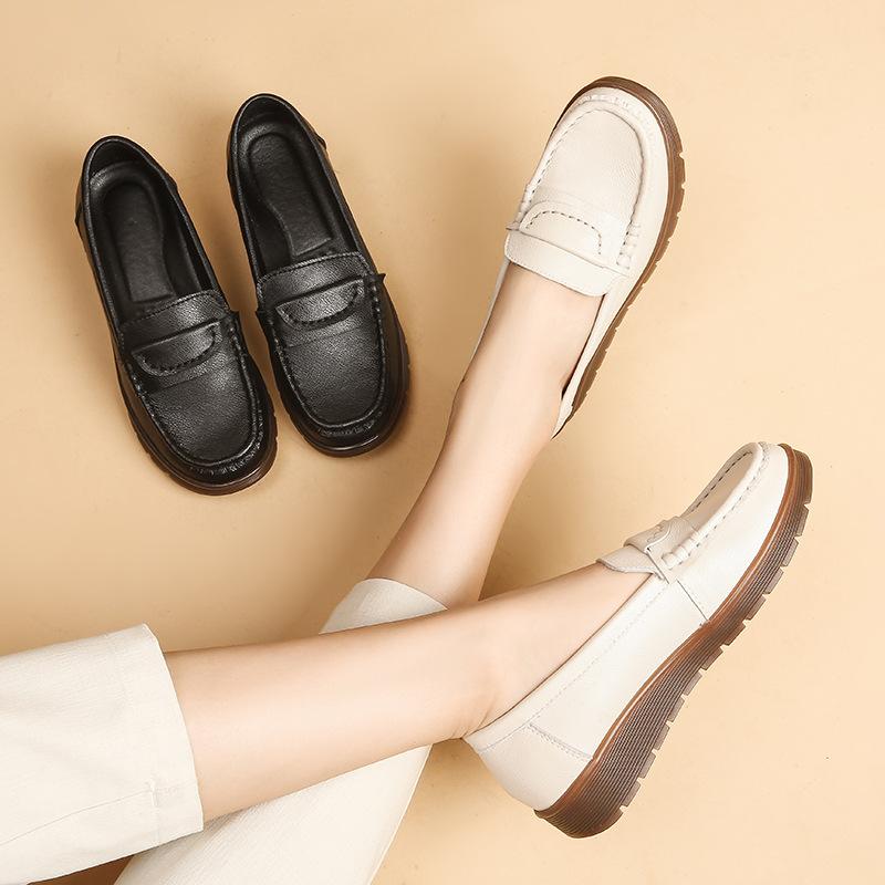No Return or Exchange [Clearance] Leather Mother Shoes Women's Shoes Work Shoes Non-slip Shoes Doudou Single Shoes Nurse Shoes