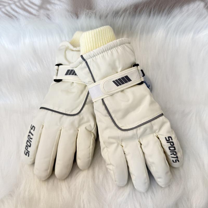 Unisex Winter Cycling Gloves, Thick Fleece Lined Waterproof Windproof Motorcycle Riding Warm Gloves