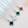 High-Grade Four-Leaf Clover Necklace Simple Hundred Temperament Collarbone Chain Luxury Square Ladies Necklace Jewellery
