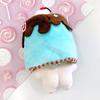 Chocolate Mint Plush Kigurumi Cap for 10cm Plush Toys, Kigurumi Accessories, Otaku Activities, Doll Mascot, K-Pop Doll Costume [Used]