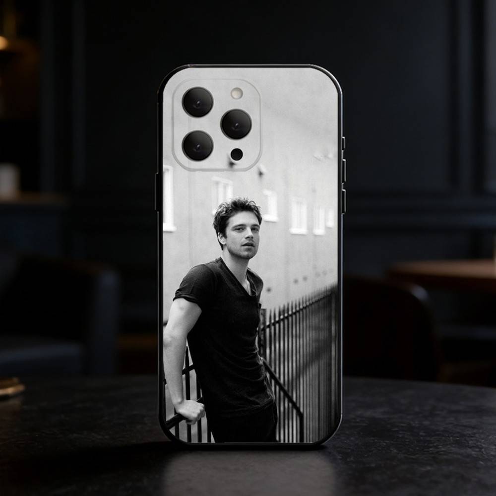 Actor S-Sebastian Stan Phone Case For iPhone 17,16,15,14,13,12,11 Plus,Pro Max,SE4Soft Silicone Black Cover