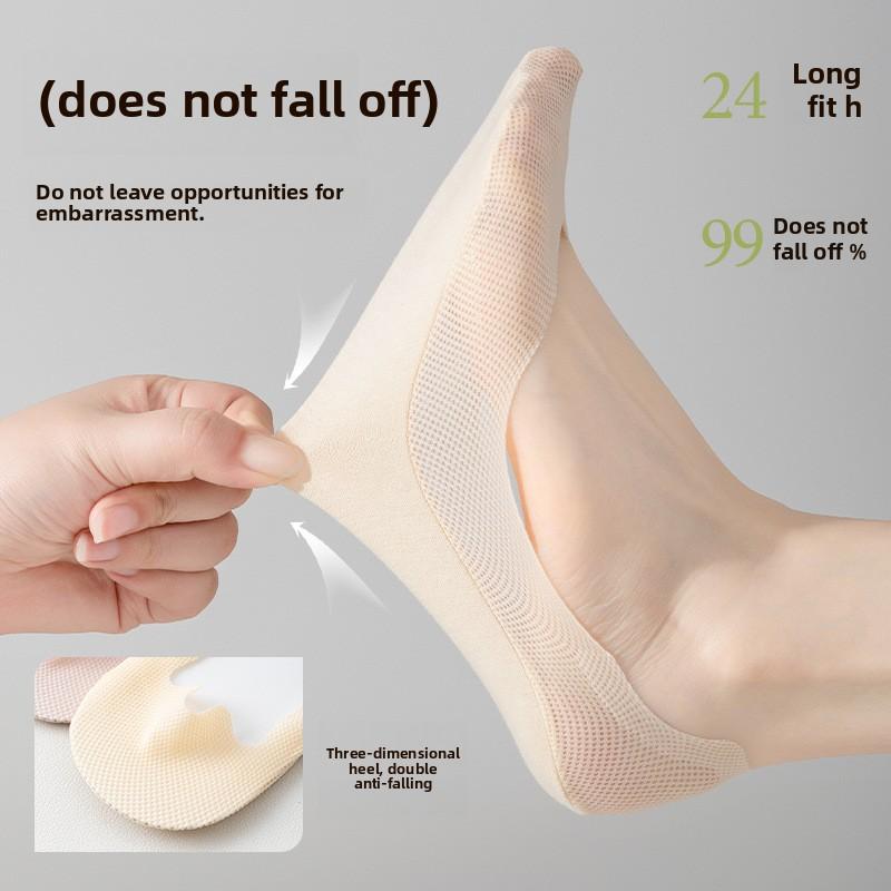 5 пар женских хлопковых летних тонких сетчатых дышащих впитывающих пот нескользящих носков с невидимыми носками